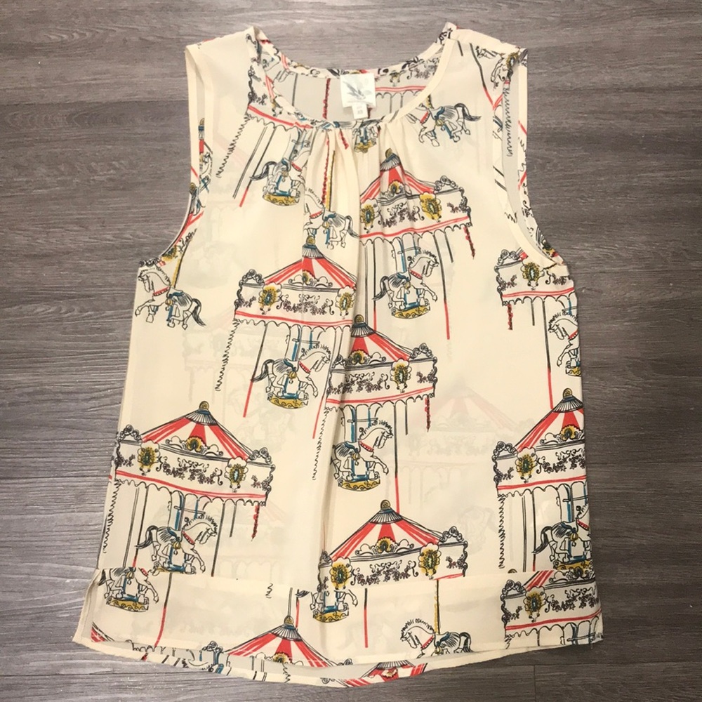 Anthropologie Carnival Silk Sleeveless Blouse
